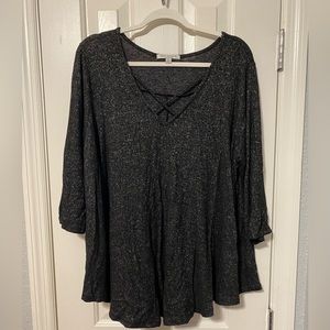 Quarter Sleeve Charcoal Sweater #76